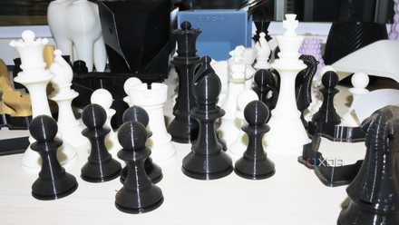 3D printed models on a table