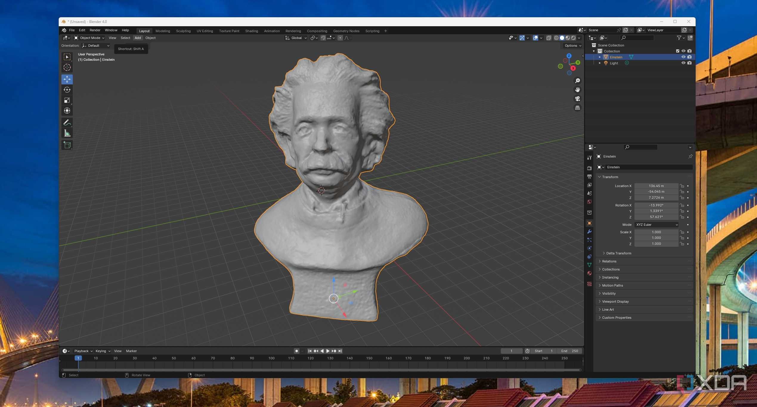 3D sculpting Einstein head in Blender
