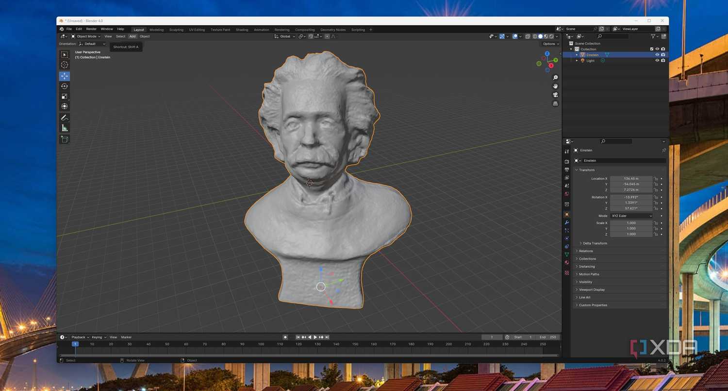 3D sculpting Einstein head in Blender