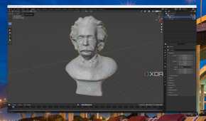 3D sculpting Einstein head in Blender