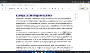 showing a created proton doc