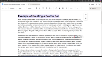 showing a created proton doc
