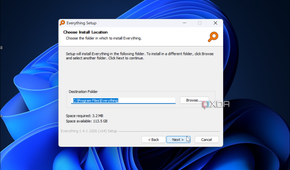 shows choosing a location to install everything on a PC