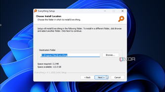 shows choosing a location to install everything on a PC