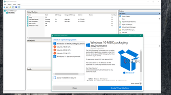 shows quick-create new virtual machine in hyper-V