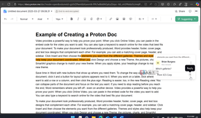 Showing how to tadd comments to a proton doc