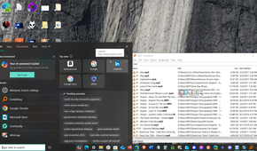 screenshot showing search on Windows Taskbar next to Everything app