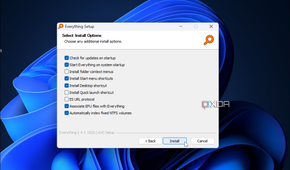 screenshot showing more installation options for Everything