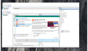 screenshot shows running Ubuntu via quick create in hyper-v