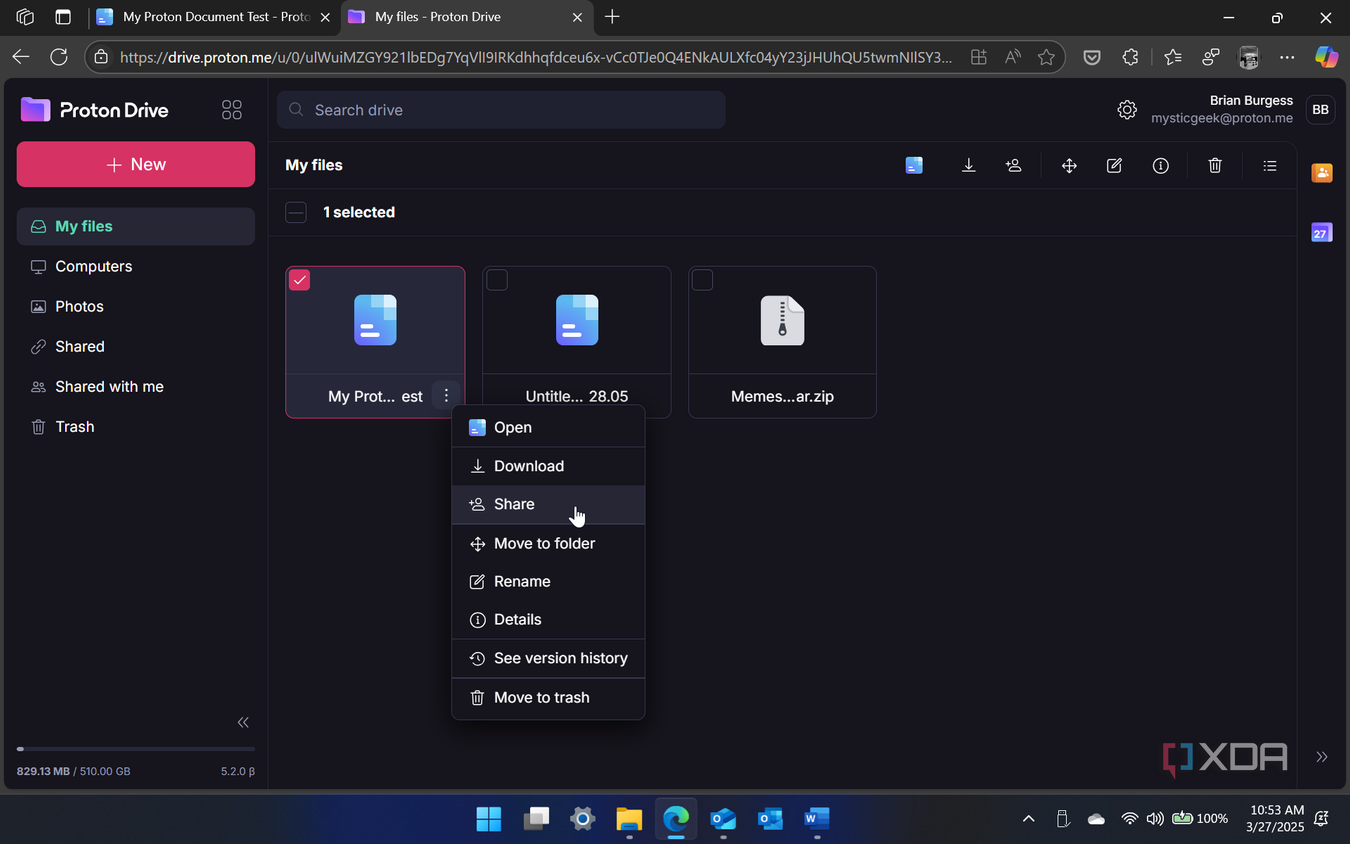 showing how to share a doc from Google Drive