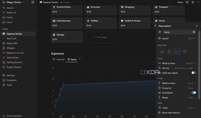 a line chart in notion