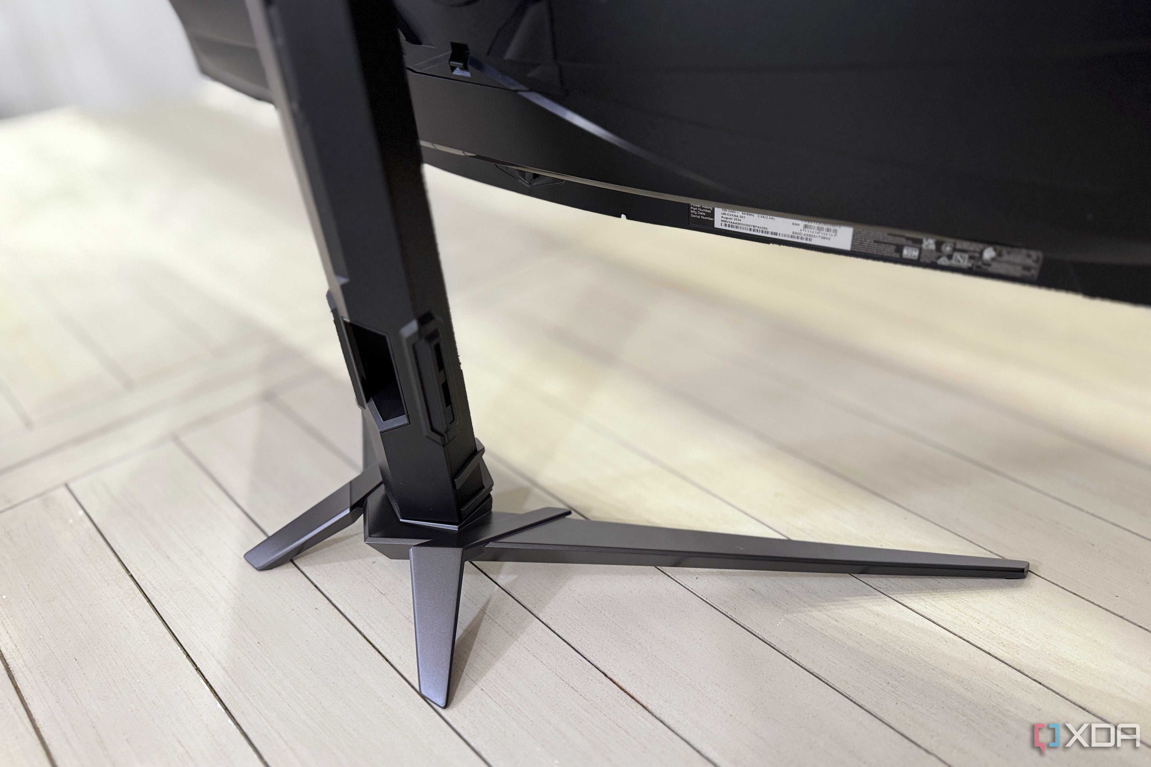 acer predator x34 x5 showing the stand from the rear