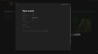 adding a new event in notion