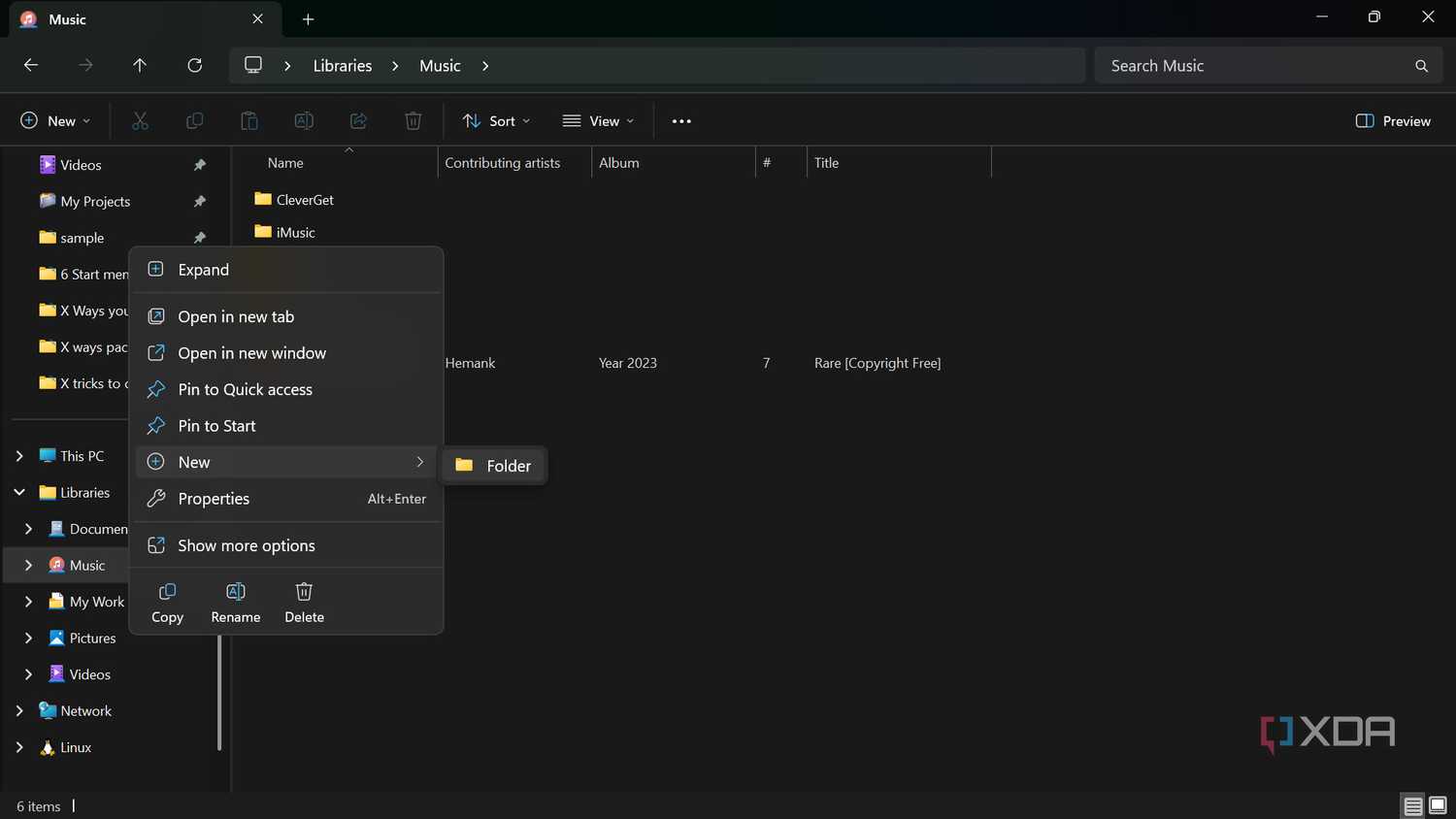 Adding a new Folder to a library