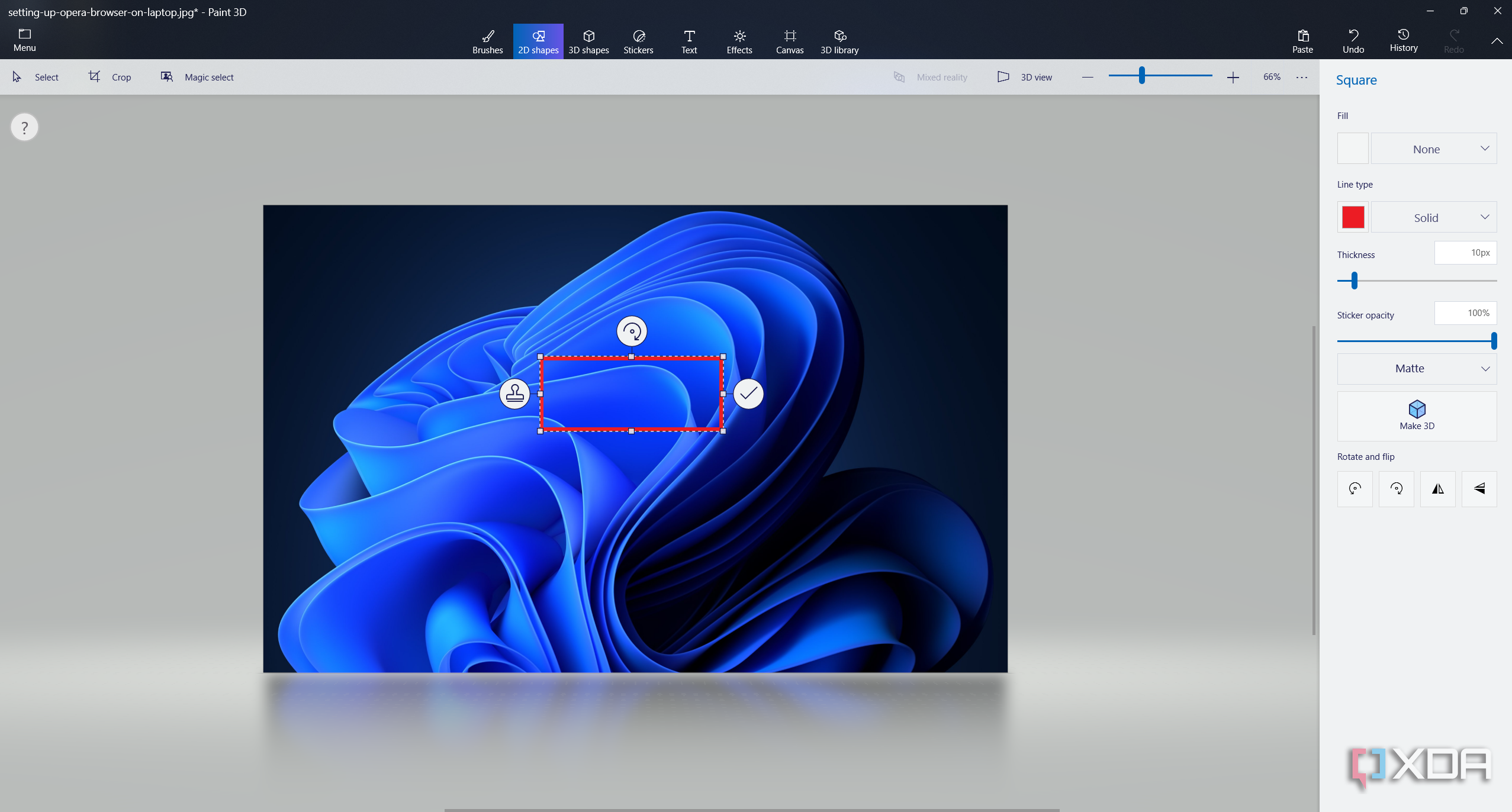 adding a shape in paint 3d
