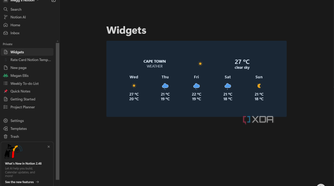 adding a weather widget to notion