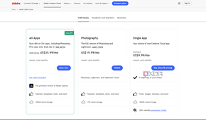 Adobe All Apps home page