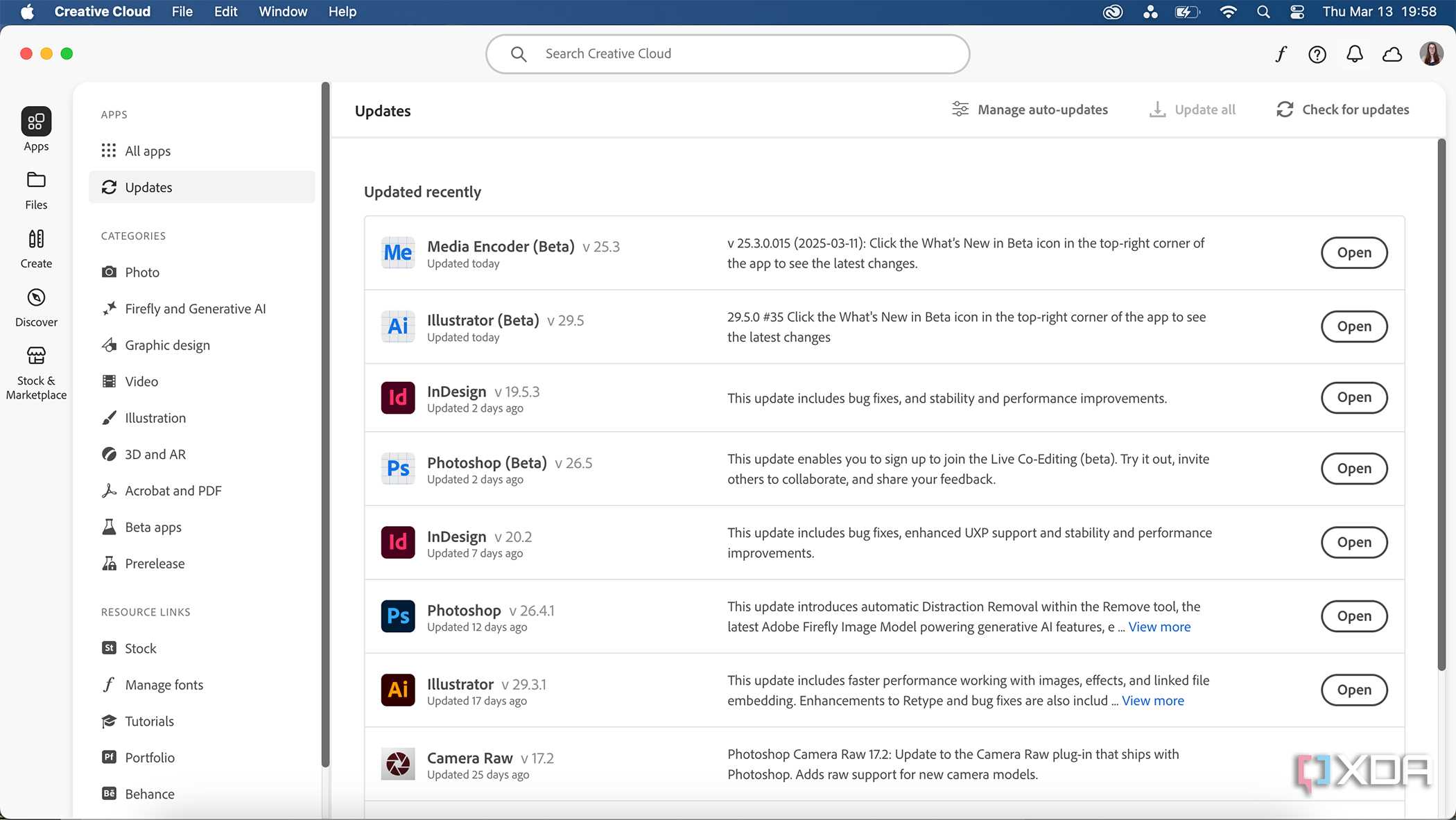 Adobe Creative Cloud updates