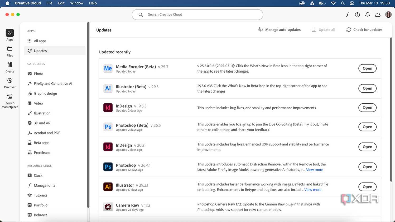 Adobe Creative Cloud updates