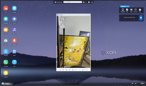 Screenshot of AirDroid Web showing a camera feed from a linked phone