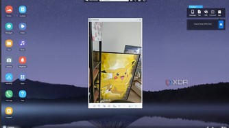 Screenshot of AirDroid Web showing a camera feed from a linked phone