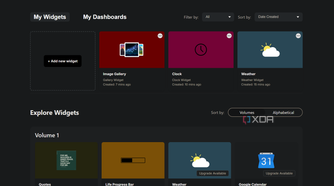 an indify account with different widgets