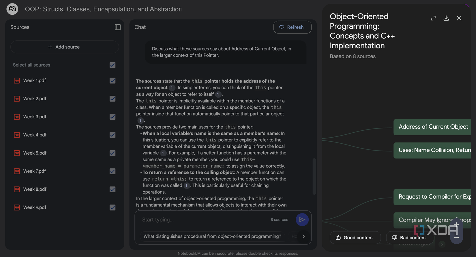 Preguntas relacionadas con programación orientada a objetos en NotebookLM