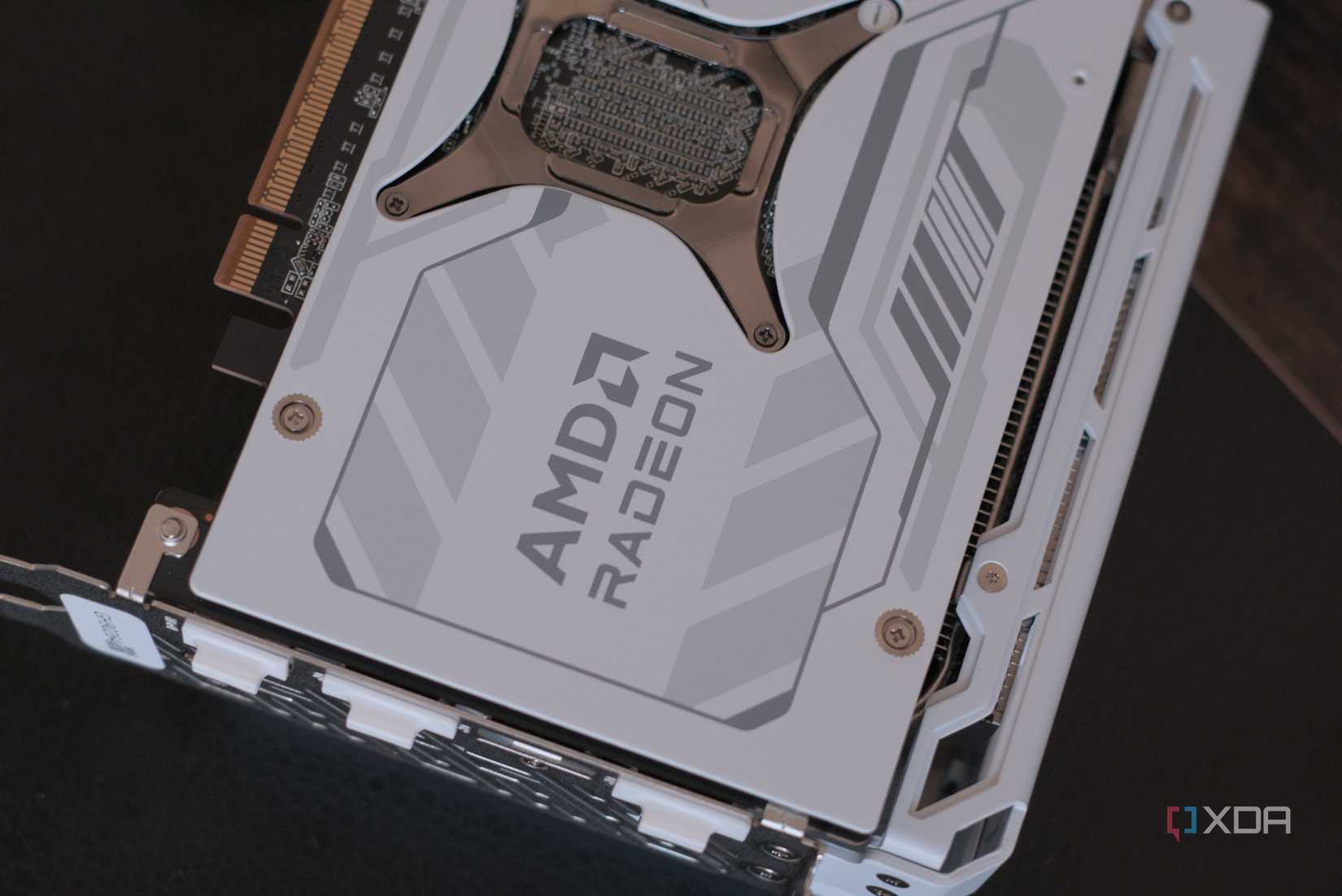 An image of an ASRock Radeon RX 9070 XT Steel Legend GPU.