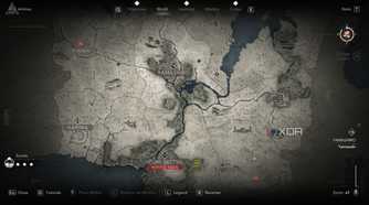 A screenshot from Assassin's Creed Shadows, showing the game's map.