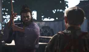A screenshot from Assassin's Creed Shadows, showing Yasuke, the protagonist, holding a wooden sword or bokken.