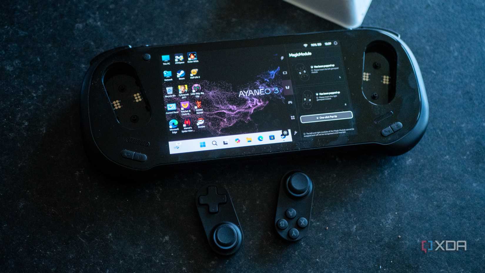 Ayaneo 3 with controllers popped out
