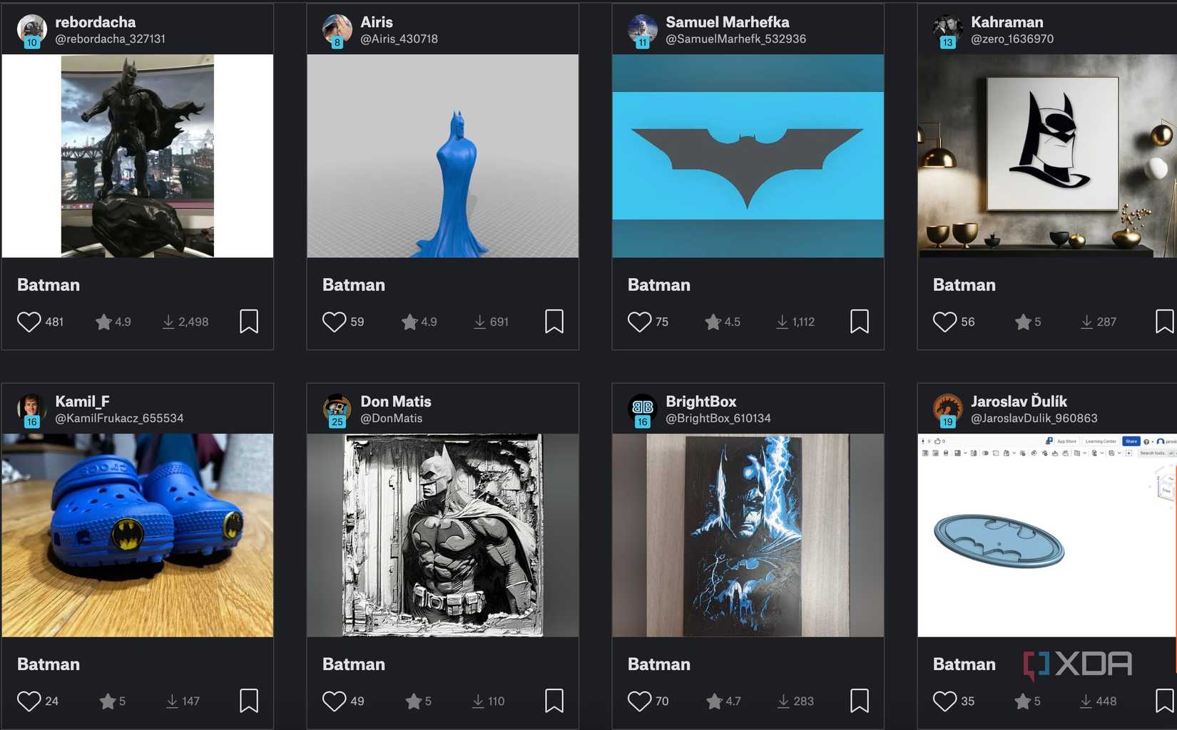 Batman figurines for 3D printing