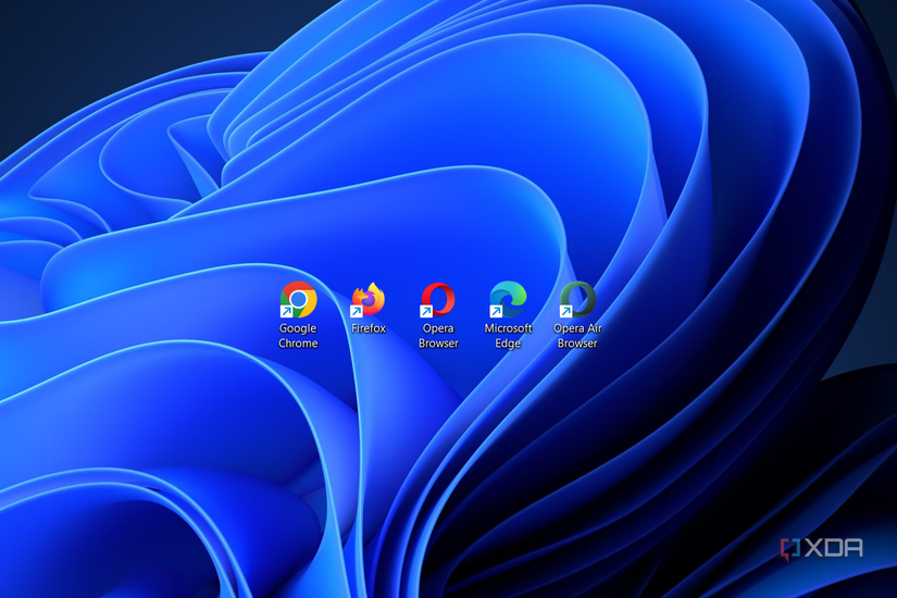 browser shortcuts on a windows 11 desktop