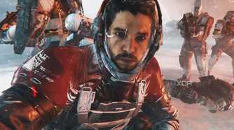 An image from Call of Duty: Infinite Warfare, showing Kit Harington as Admiral Kotch, the antagonist.