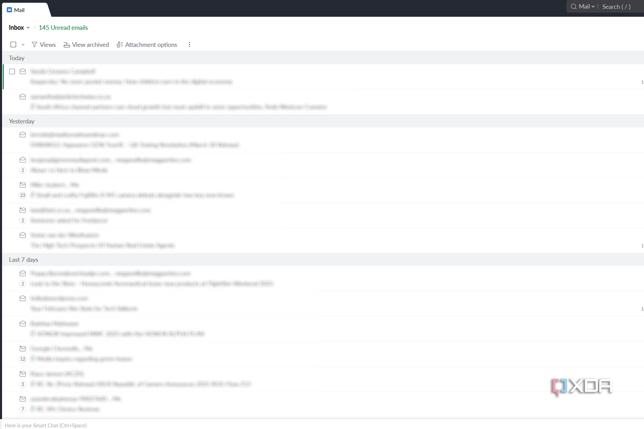 zoho mail in light mode on chrome