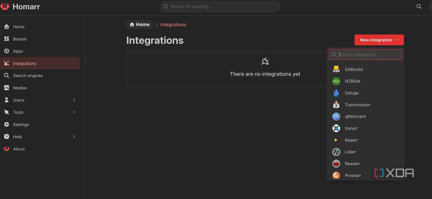 Add new services in Homarr
