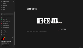 clock widget in notion