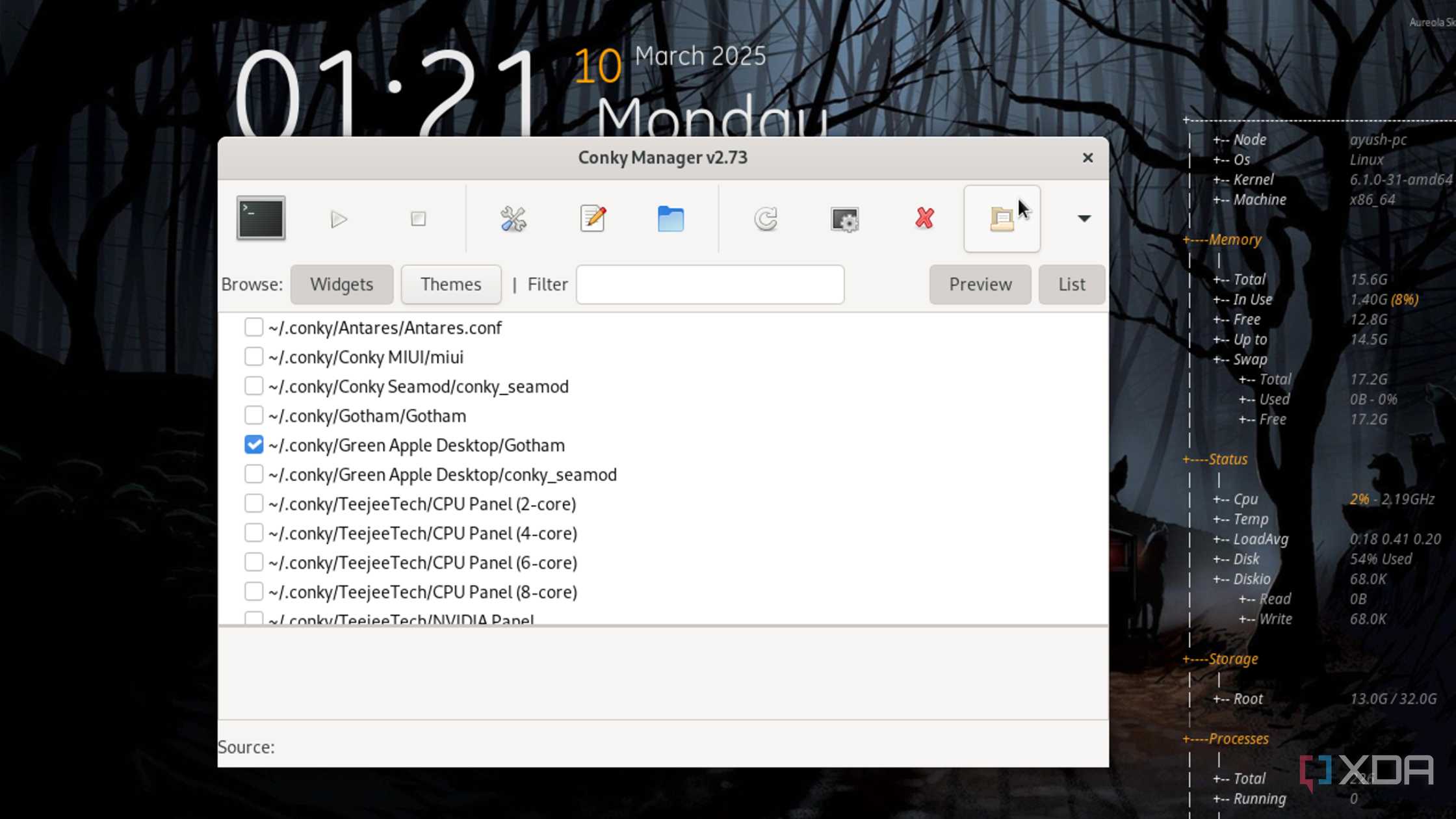 Editing Conky widgets