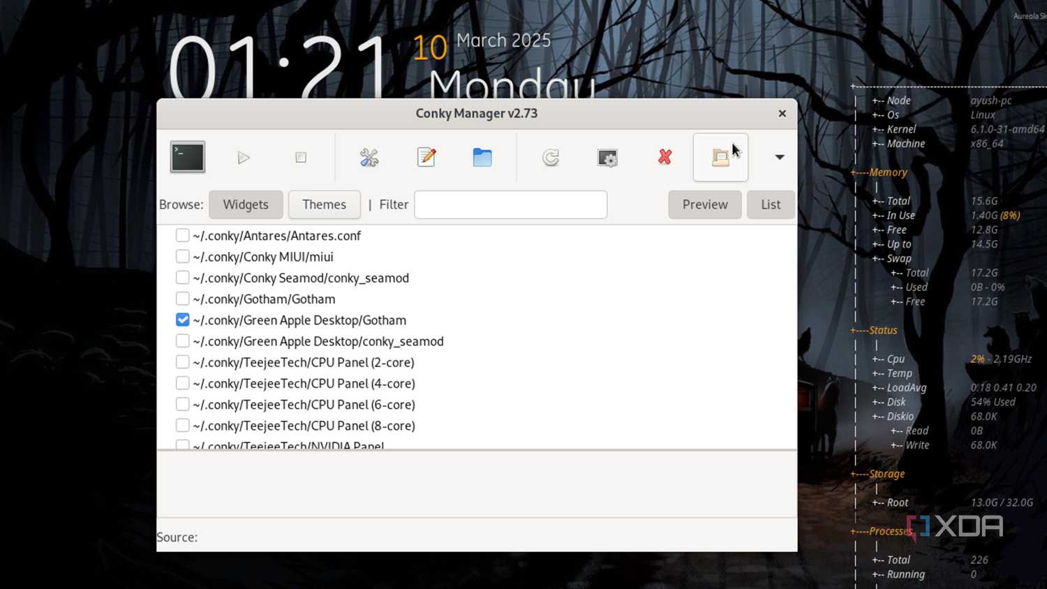 Editing Conky widgets