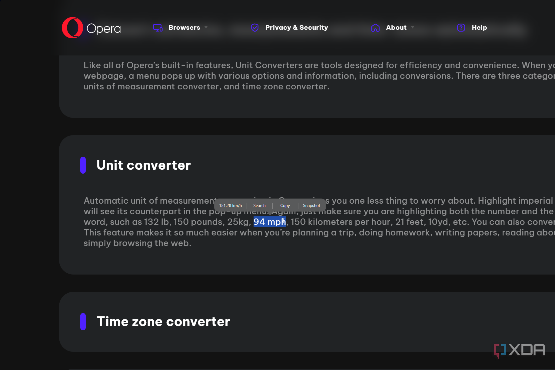 converting miles in opera