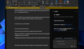 the copilot pane in a word document