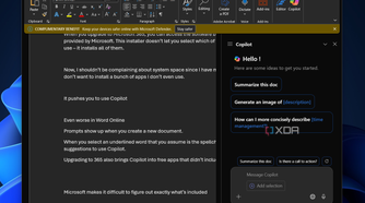 the copilot pane in a word document