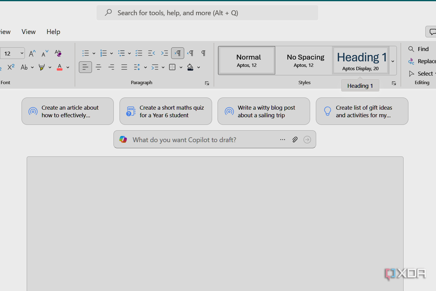 copilot prompts on word online
