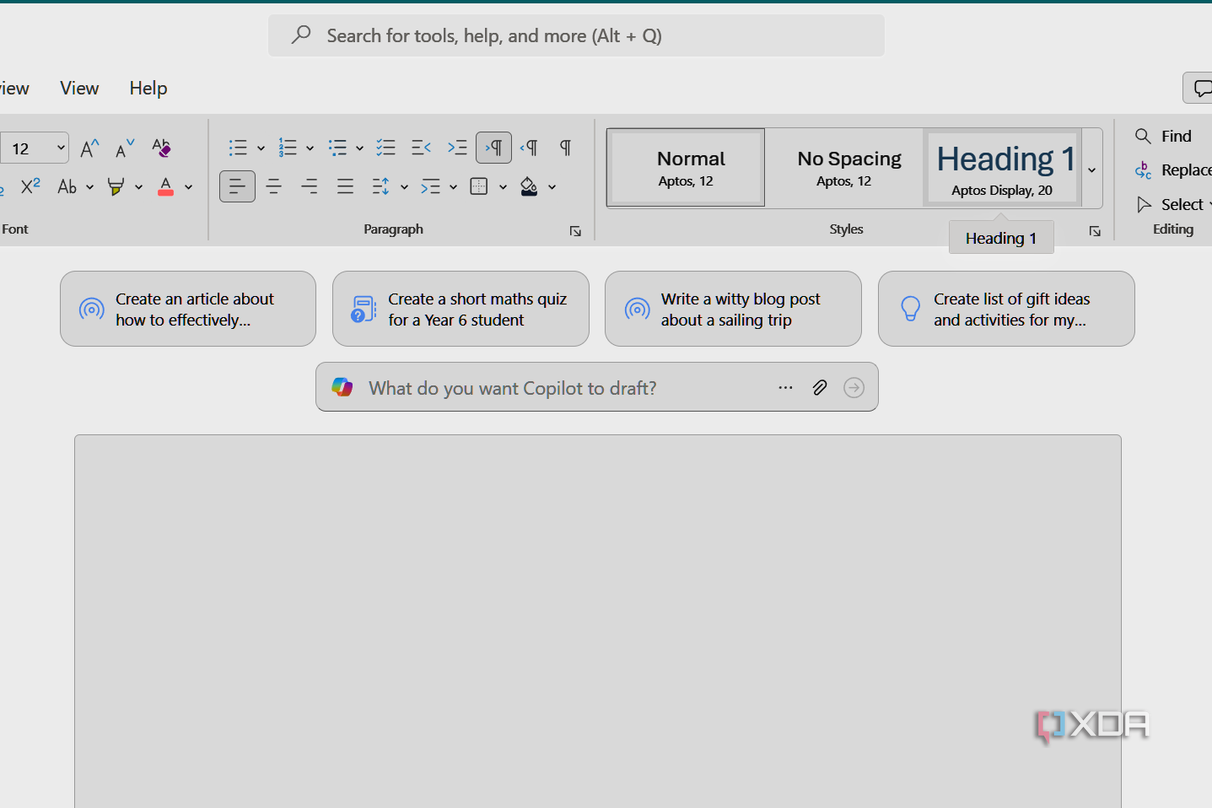 copilot prompts on word online