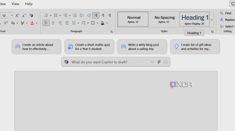 copilot prompts on word online