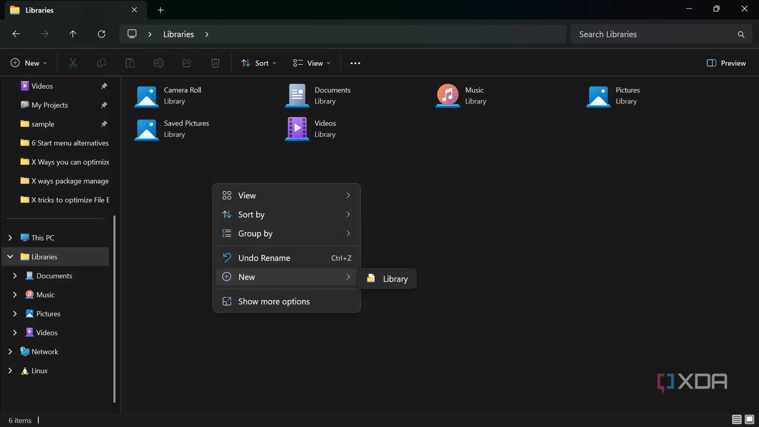 Create a new Library