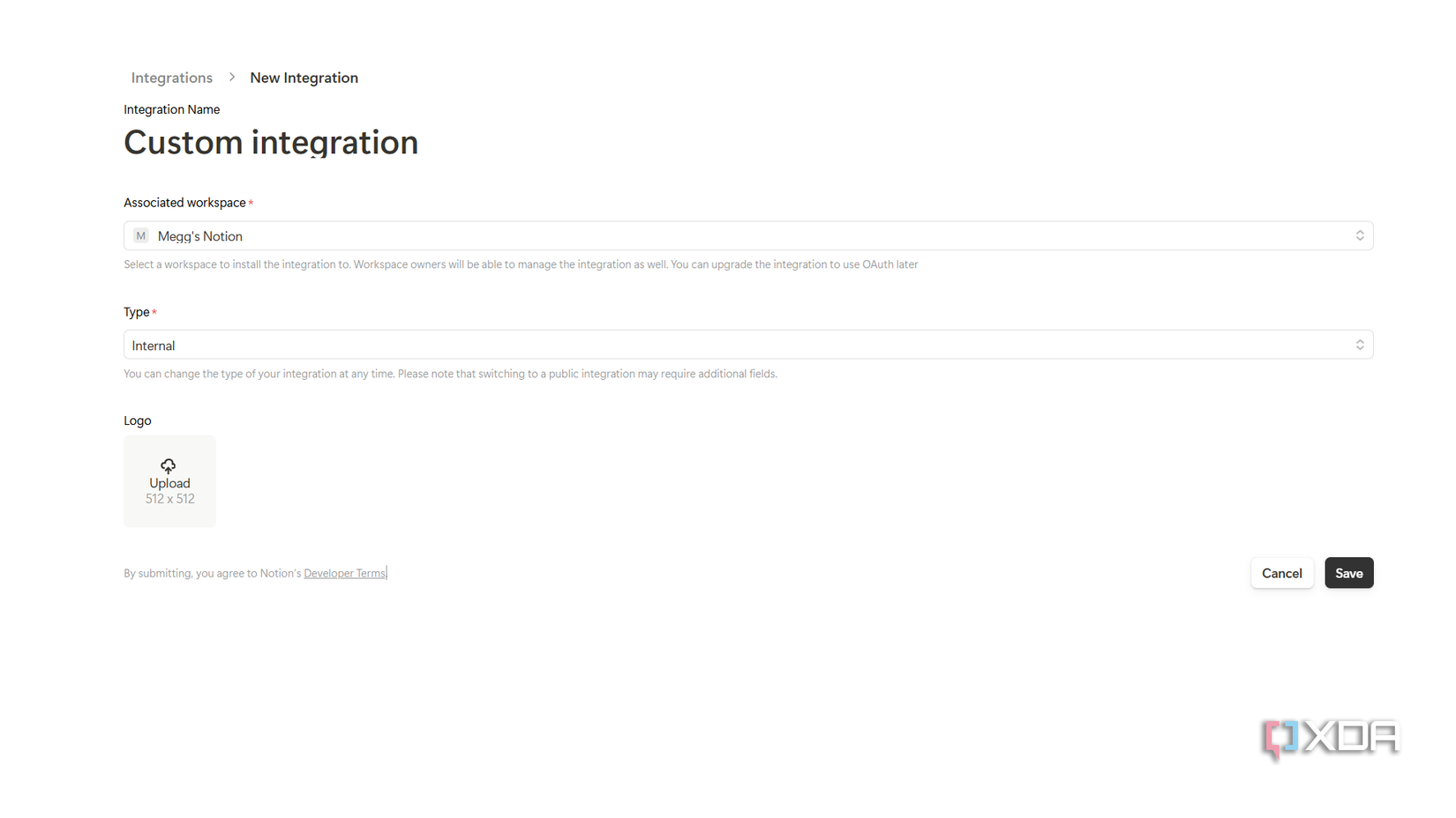 creating a custom integration in notion
