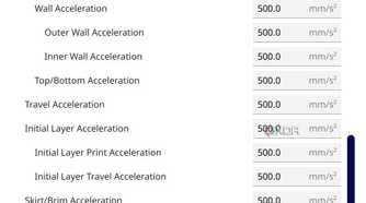 Cura motion settings