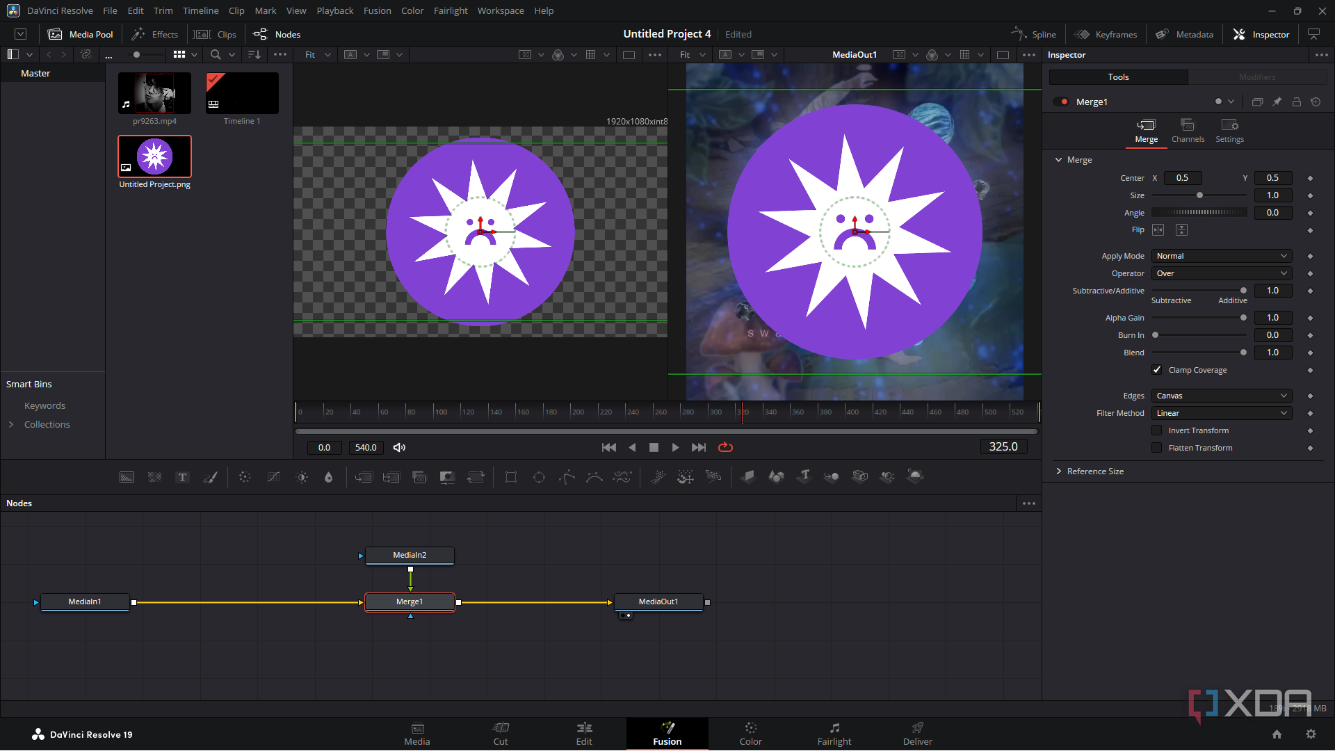 DaVinci Resolve linking nodes