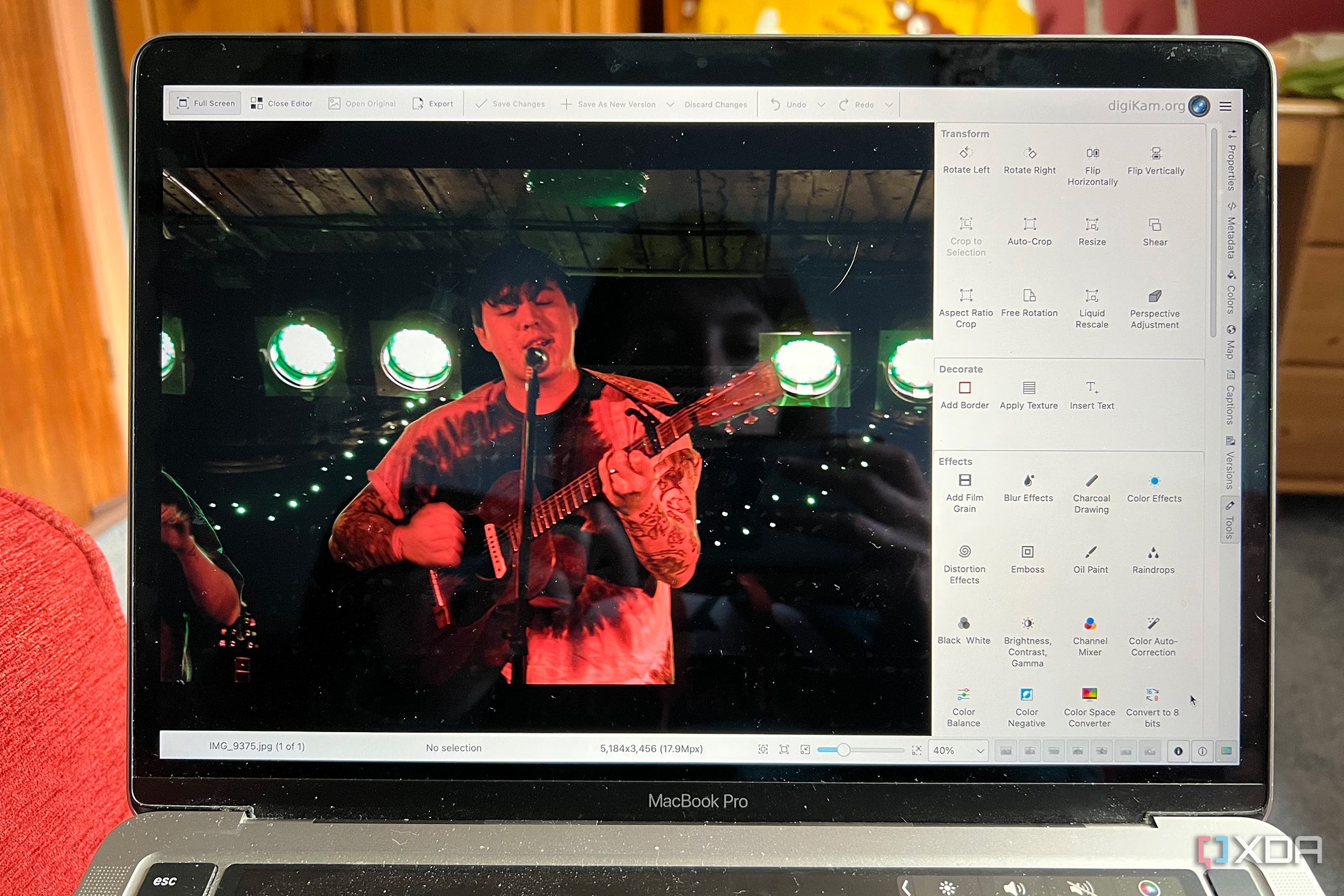 Digikam photo editing on Macbook